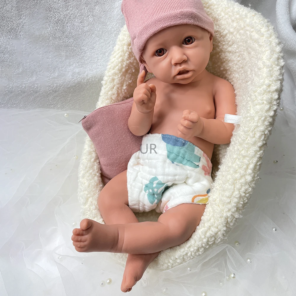 

Handmade 18Inch Realistic Details Lifelike Silicone Reborn Baby Girl Painted and Unpainted Doll Anti-Stress Gift Collectibles