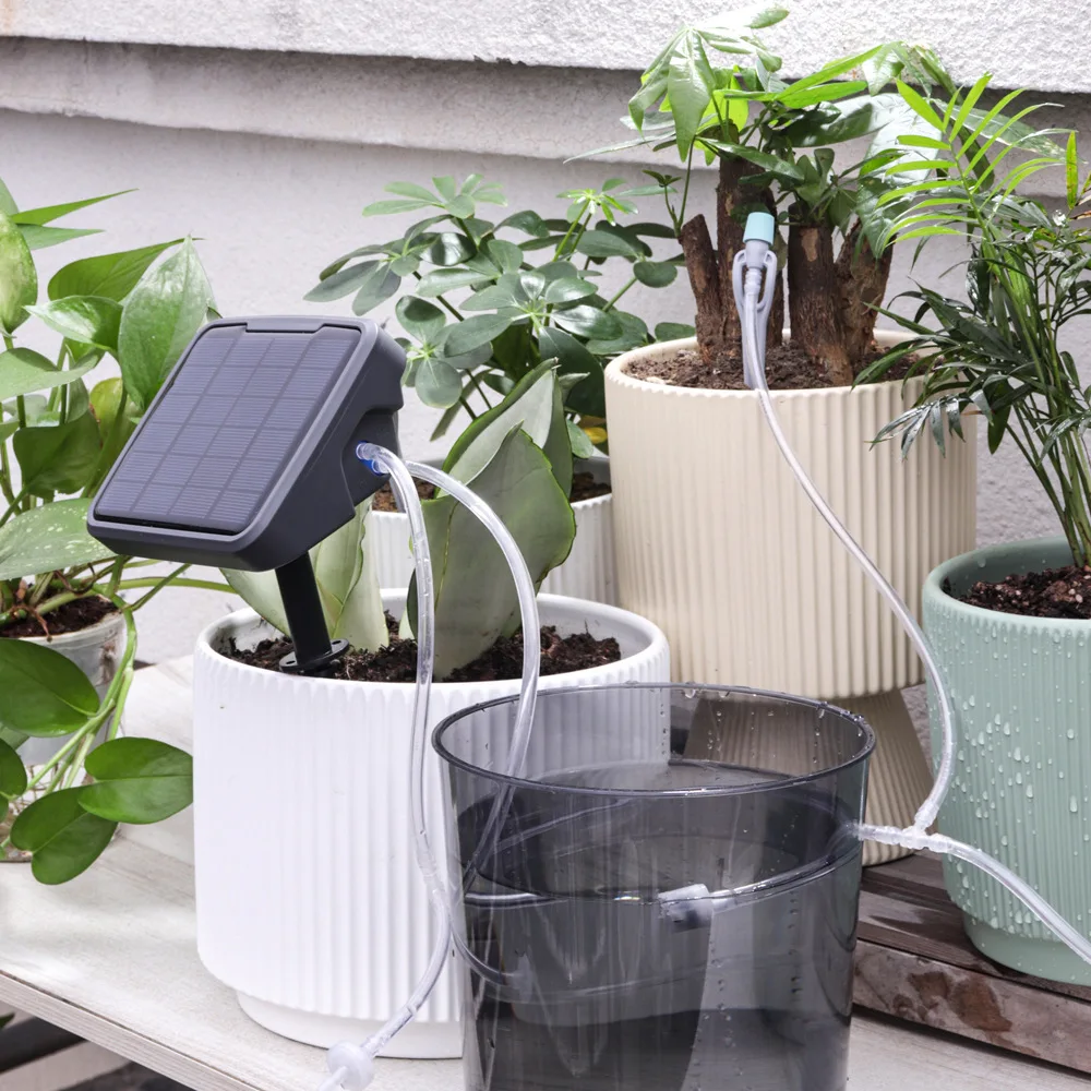 Solar Automatic Watering System Kit Automatic Timed Drip Irrigation Waterer Garden Potted Plant Solar Watering Device