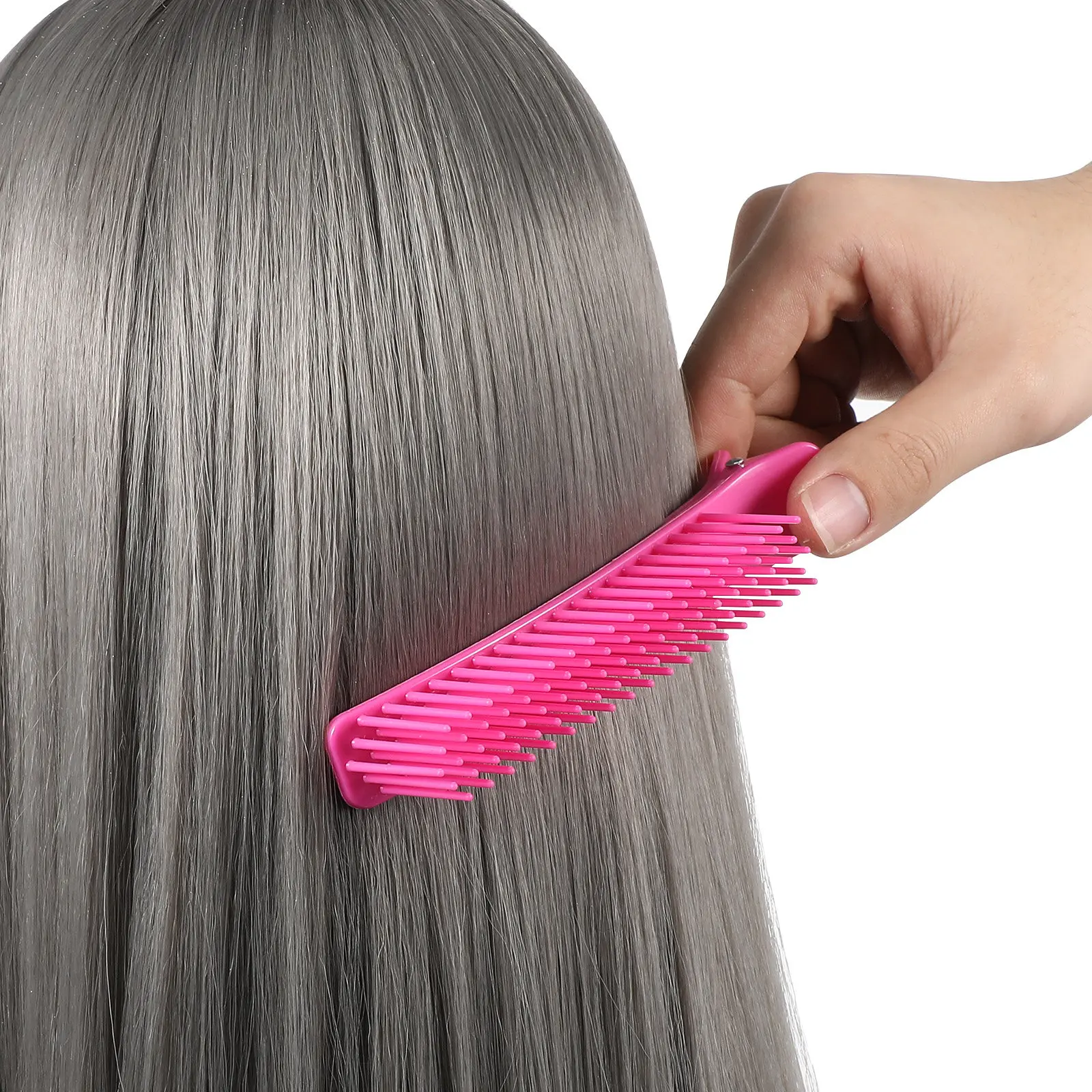 2Pcs Sectioning Hair Clips Hairdressing Clips with Comb Salon Grade for Styling Cutting Dyeing Layering Home Travel Use