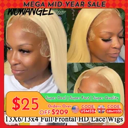 Wow Angel 613 HD-Spitze-Frontal-Perücke, 13 x 6, volle Spitze vorne, gerade Perücke, Echthaar-Perücke, vorgezupft, natürliche Kopfhaut, für Frau, ohne Kleber