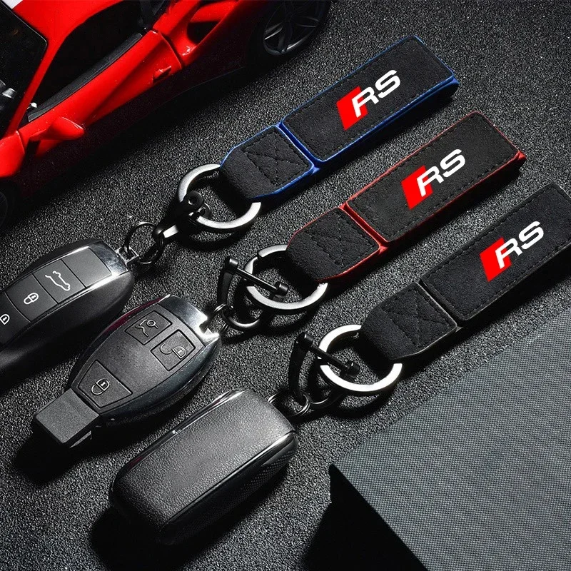 Alloy Car Keyrings Holder Accessories For Audi RS TT Logo RS2 RS3 RS4 RS5 RS6 RS7 RS8 Auto Styling Key Chain Key Rings Pendant