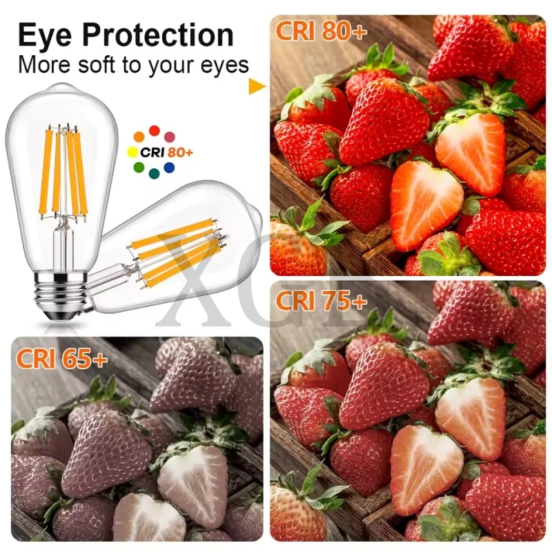 10PCS Vintage ST64 LED Edison Bulb 2W 4W 6W 8W 12W E27 220V Antique Edison Bulbs 2700K Warm White 1200lm 2000lm Clear Glass Lamp