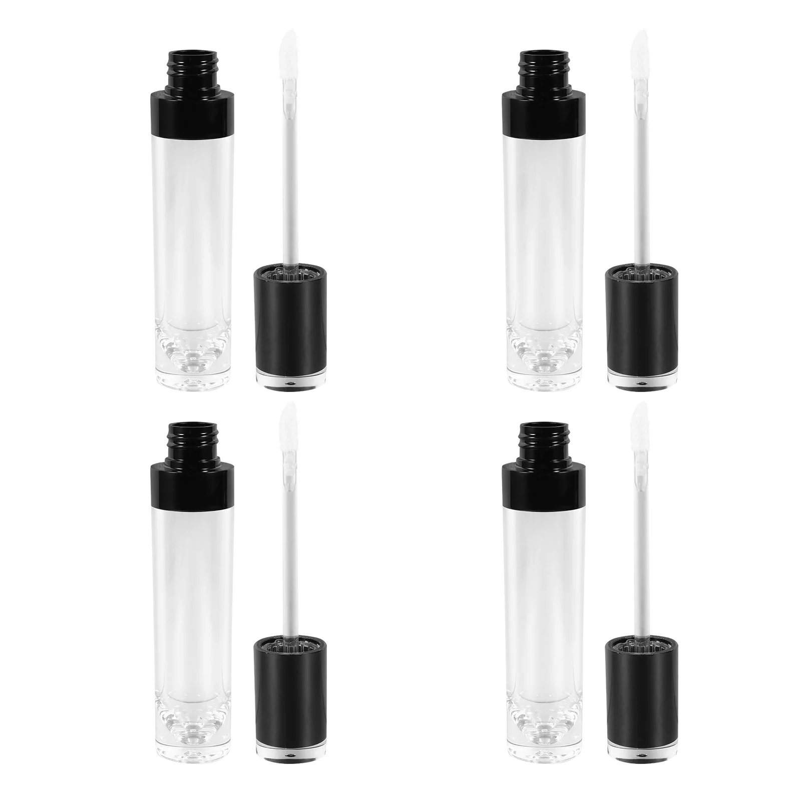 

4 Pcs Lip Gloss Clear Empty Tube of Tint Lipstick DIY Kit Plastic Small Containers