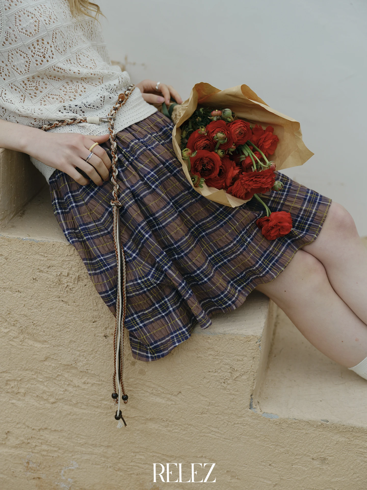 

Юбка Relez с высокой талией, А-силуэт, женская, текстурированная, плиссированная, свободного кроя, стройнящая, повседневная, универсальная, из смесового хлопка и полиэстера