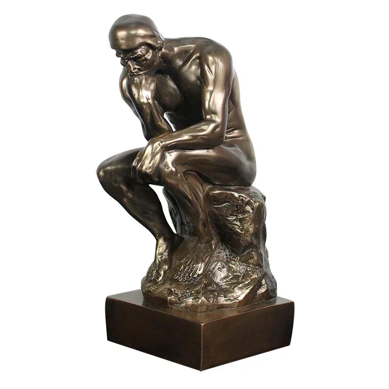 Copper imitation European Home Decorations Rodin Thinker sculptures  figurines Office Room Decoration Thinker Resin Statue Gift