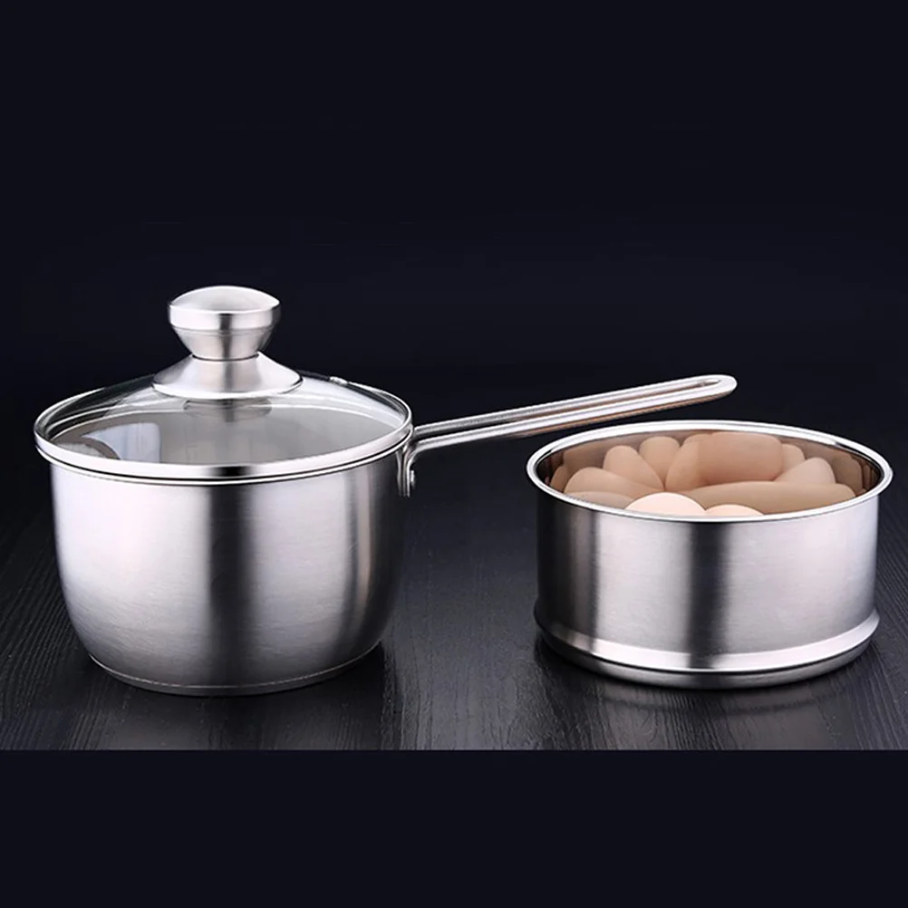 

Stainless Steel Milk Pot Cooking Pot Ergonomic Handle Easy Clean Multifunctional Instant Noodle Bowl Home Picnic