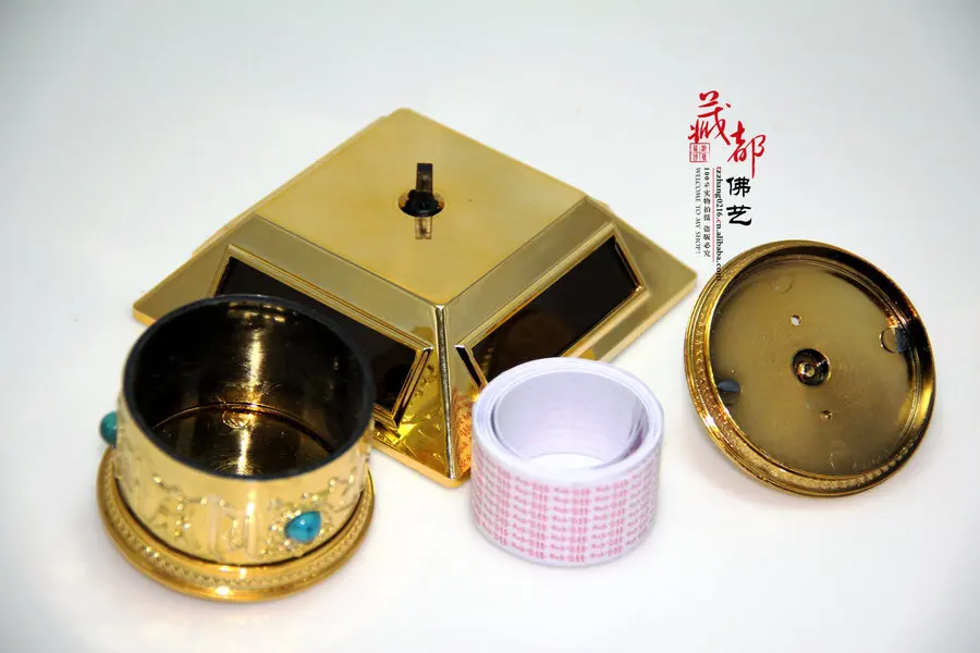Chinese Religion Sifang Solar Car Turning Wheel Protection Ping An Buddhist Supplies  Room Decoration Accessories