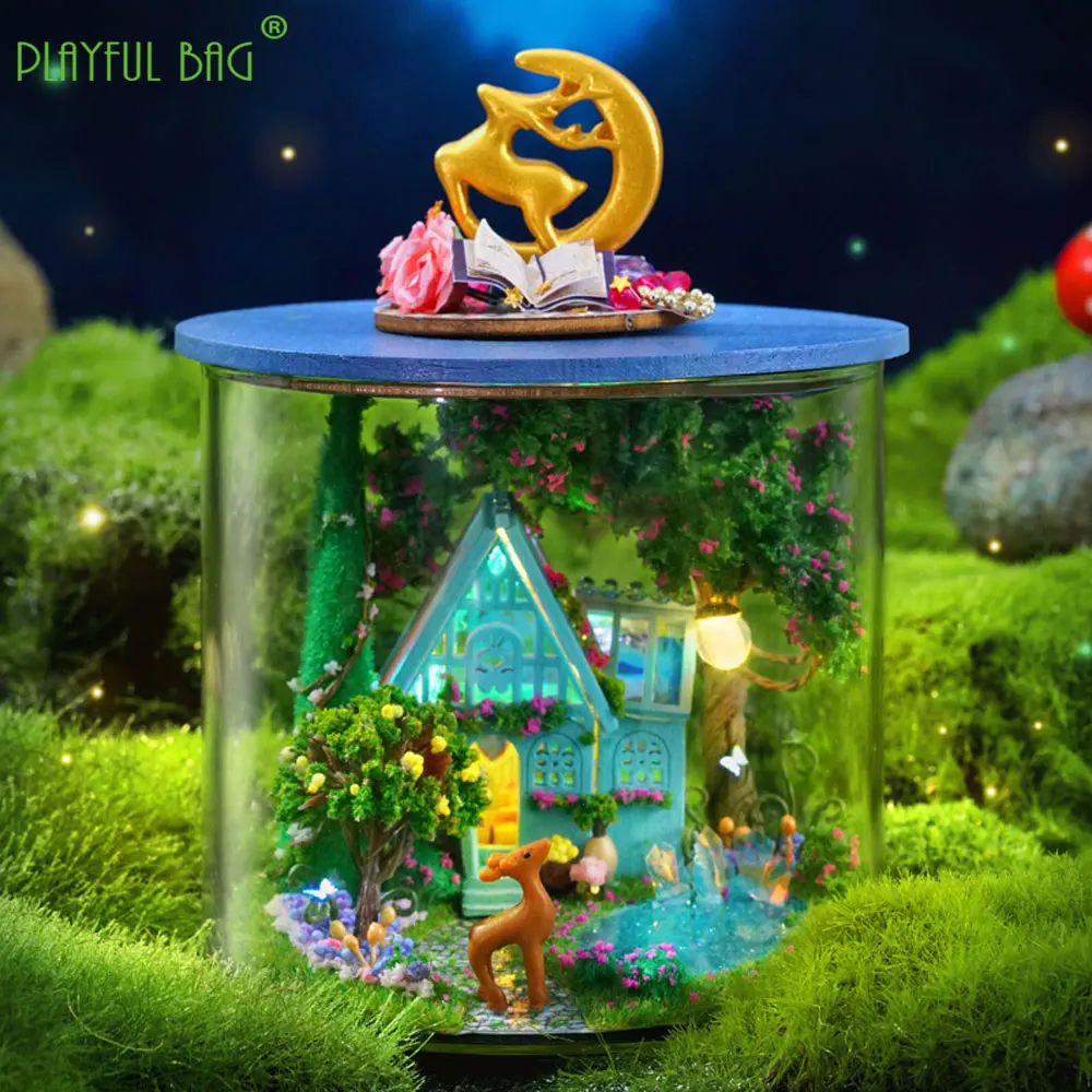DIY Cabin Dream Bottle Series Hand Assembled 3D Puzzle Kids Toy House Garden Building Block Model Table Ornaments Gifts HG73