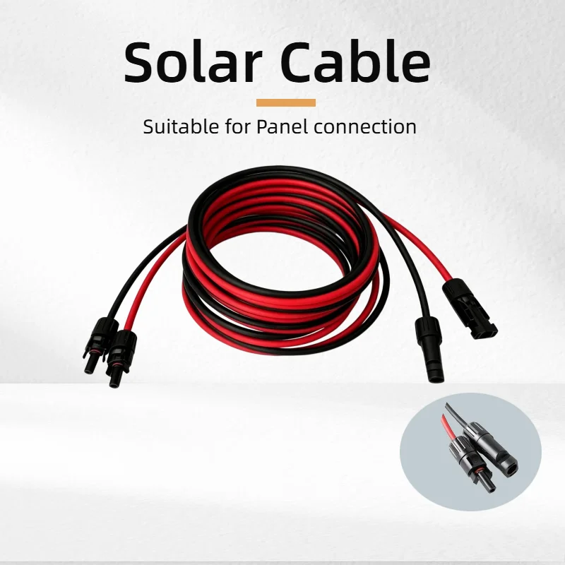 Solarkabel 6 mm² Verlängerung mit Solarsteckern für Photovoltaik-Systeme, wasserdichter Stecker 10 AWG