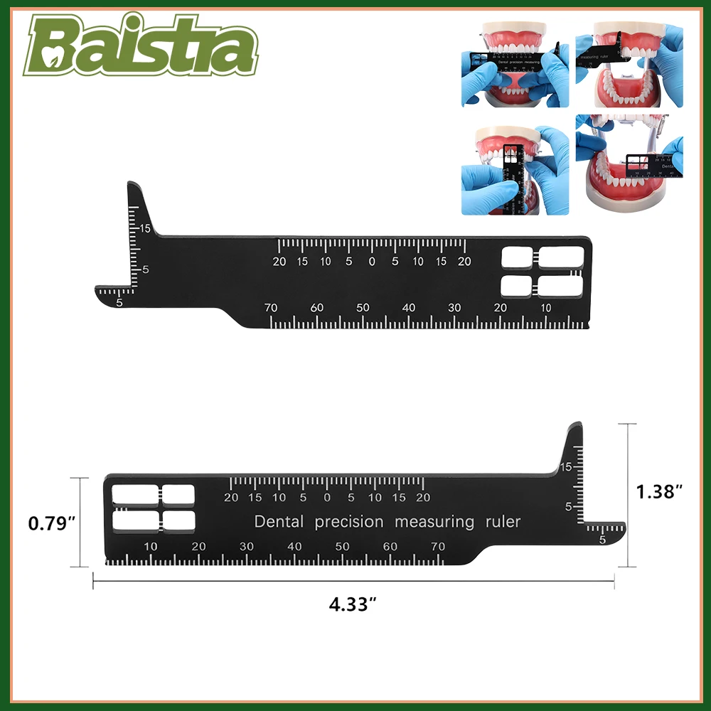 

Dental Precision Measuring Ruler Orthodontic Tooth Gap Photography Medical Tool Aluminium Alloy Dentistry Measure Gauge AZDENT