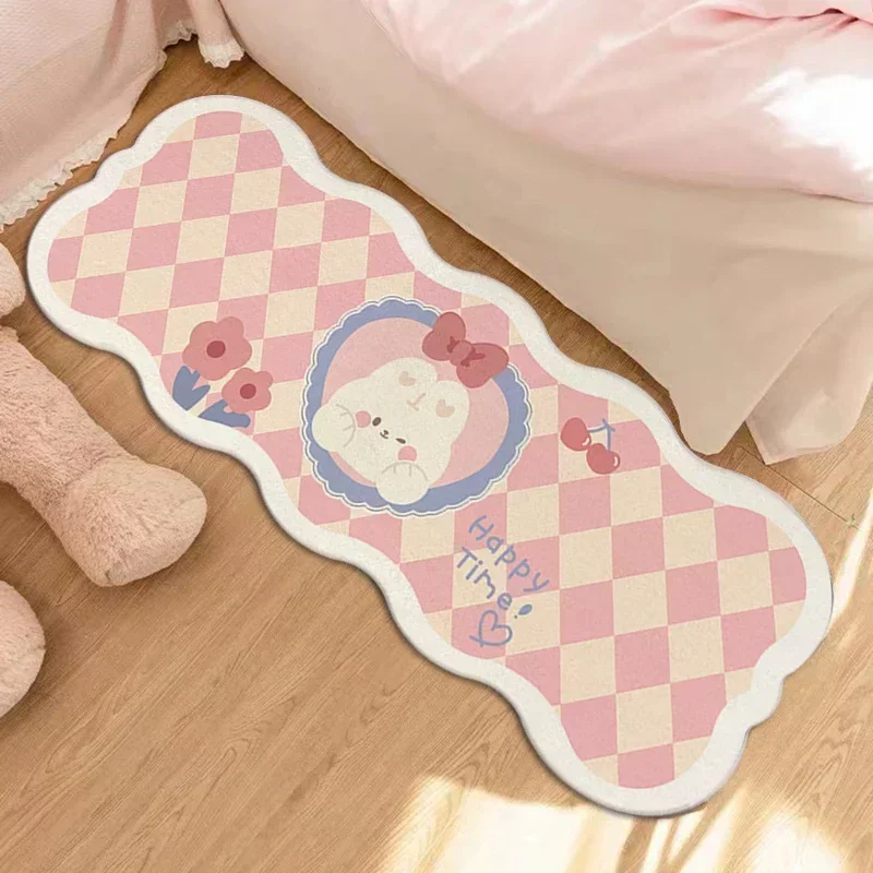 

Carpet for Bedroom Bedside Floor Mat Long Carpets Irregular Pink Cute Children's Rugs Home Decoration Rug Alfombra Dormitorio