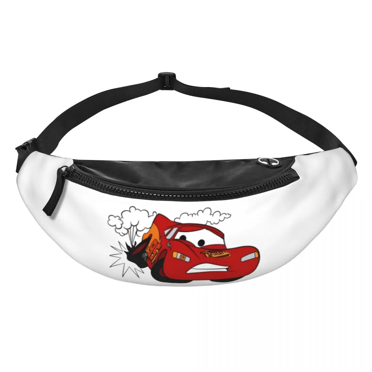 Custom Lightning Mcqueen Cartoon Fanny Pack Mannen Vrouwen Auto Crossbody Heuptas Voor Lopende Telefoon Geld Zakje