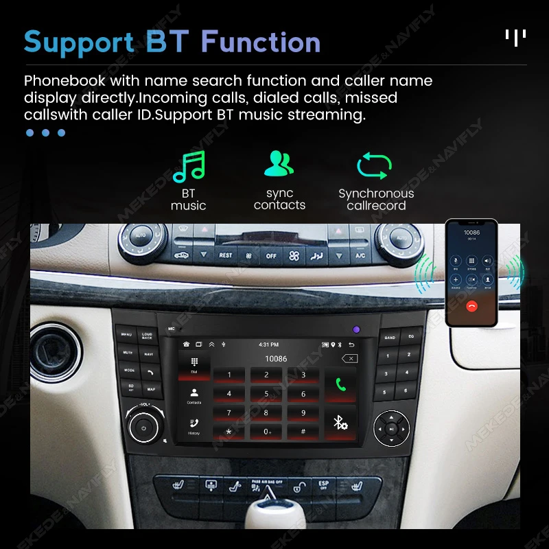 Бездротове автомобільне радіо Carplay 2 din Android 13 для Mercedes Benz E-class W211 E200 E220 E300 E350 E240 E280 CLSCLASSW219 Мультимедіа