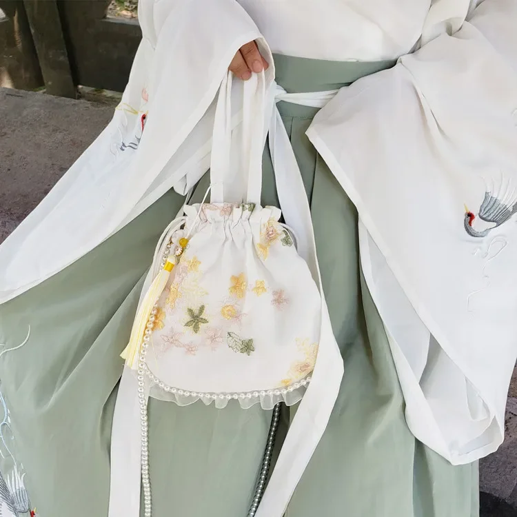 Female Bag New Fashion Spring and Summer Small Bag Chinese Style Fairy Purse Hanfu Embroidery Ancient Wind Messenger Bag Female