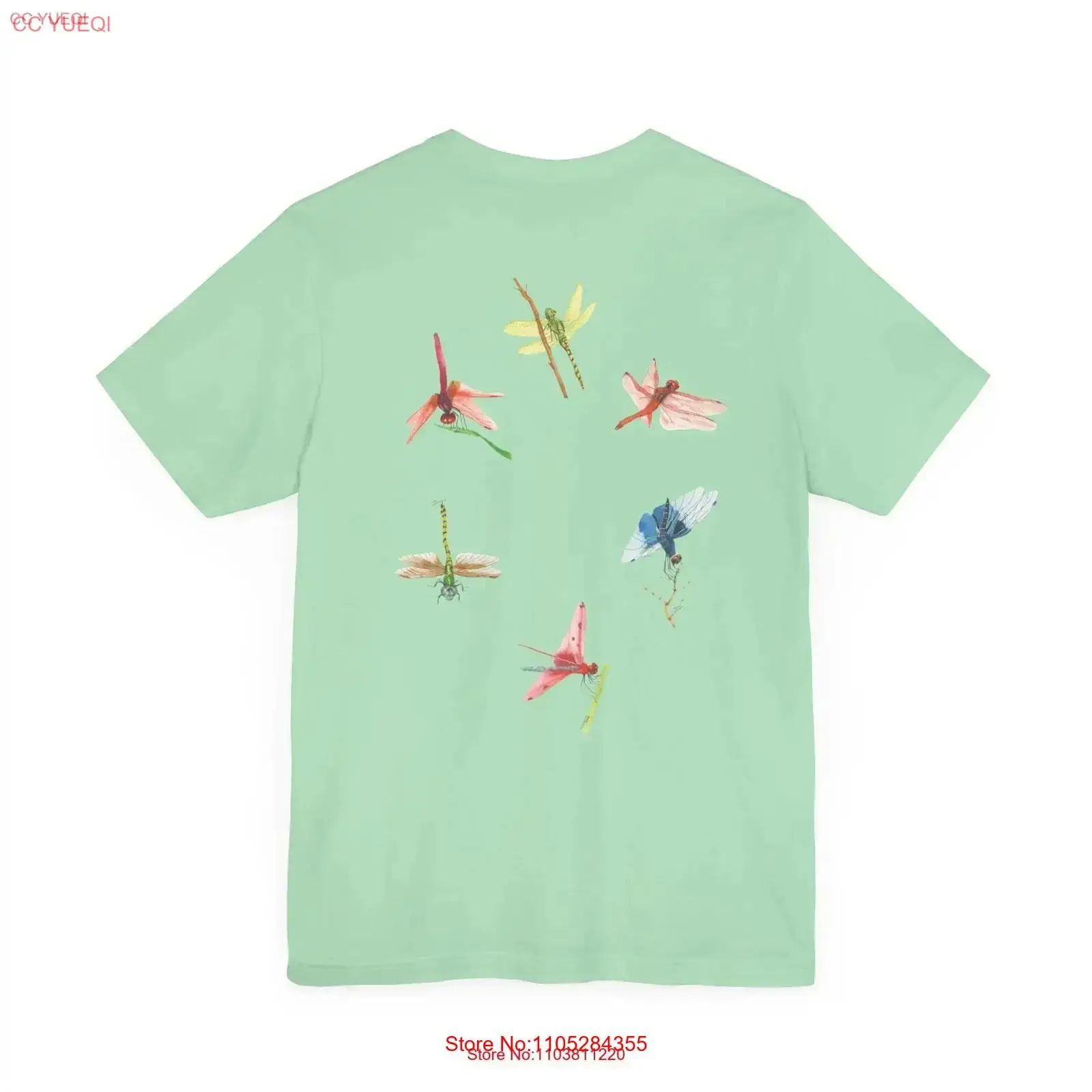 Women's Men's Jersey T Shirt Back side assortment of Insects Dragonflies vintage Washed Comfortable Top For Everyday Wear homme