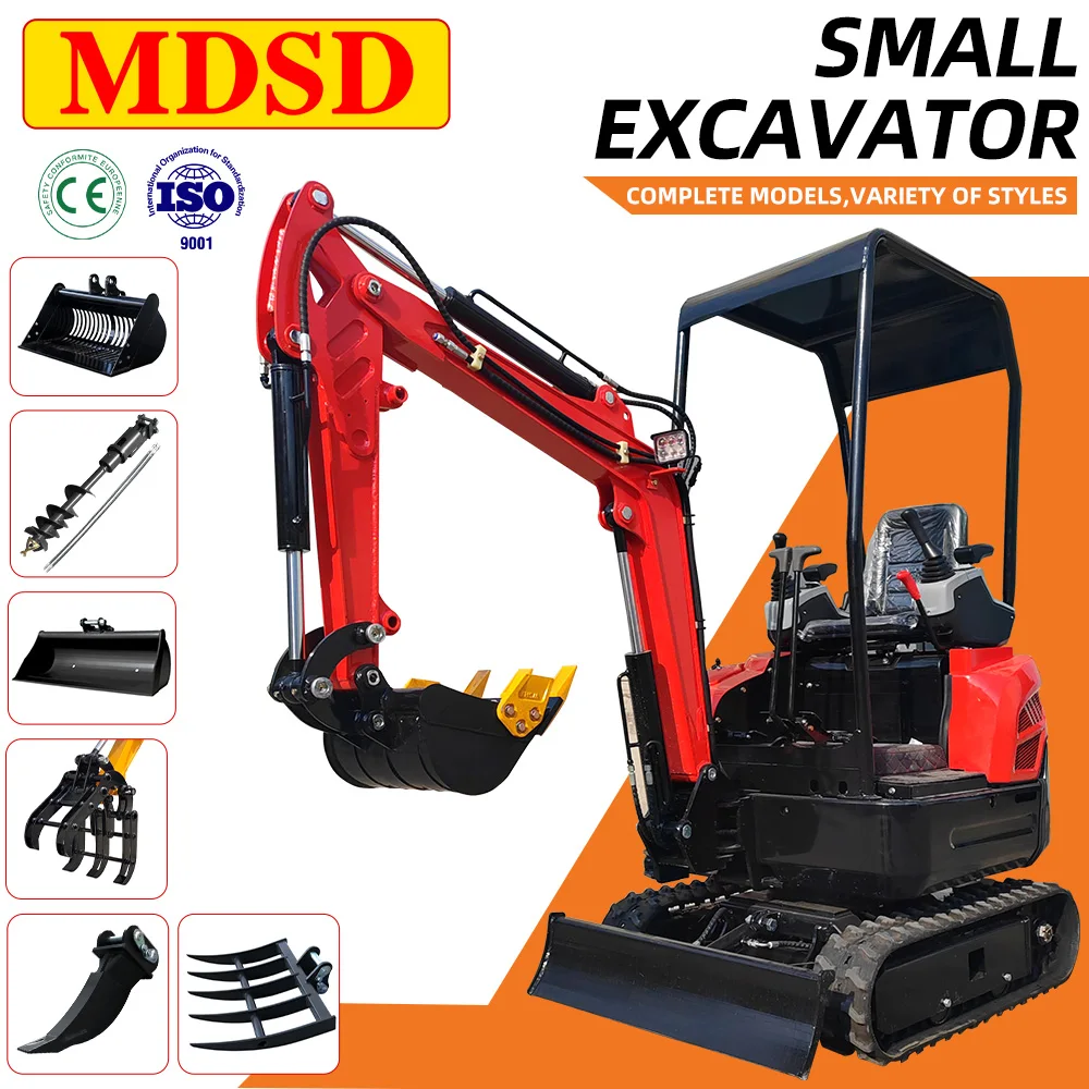 حقيبة زراعية صغيرة للاستخدام المنزلي 1.5 طن حفارة صغيرة لمحرك Yanmar/Kubota حفارة صغيرة هيدروليكية مدمجة شحن مجاني