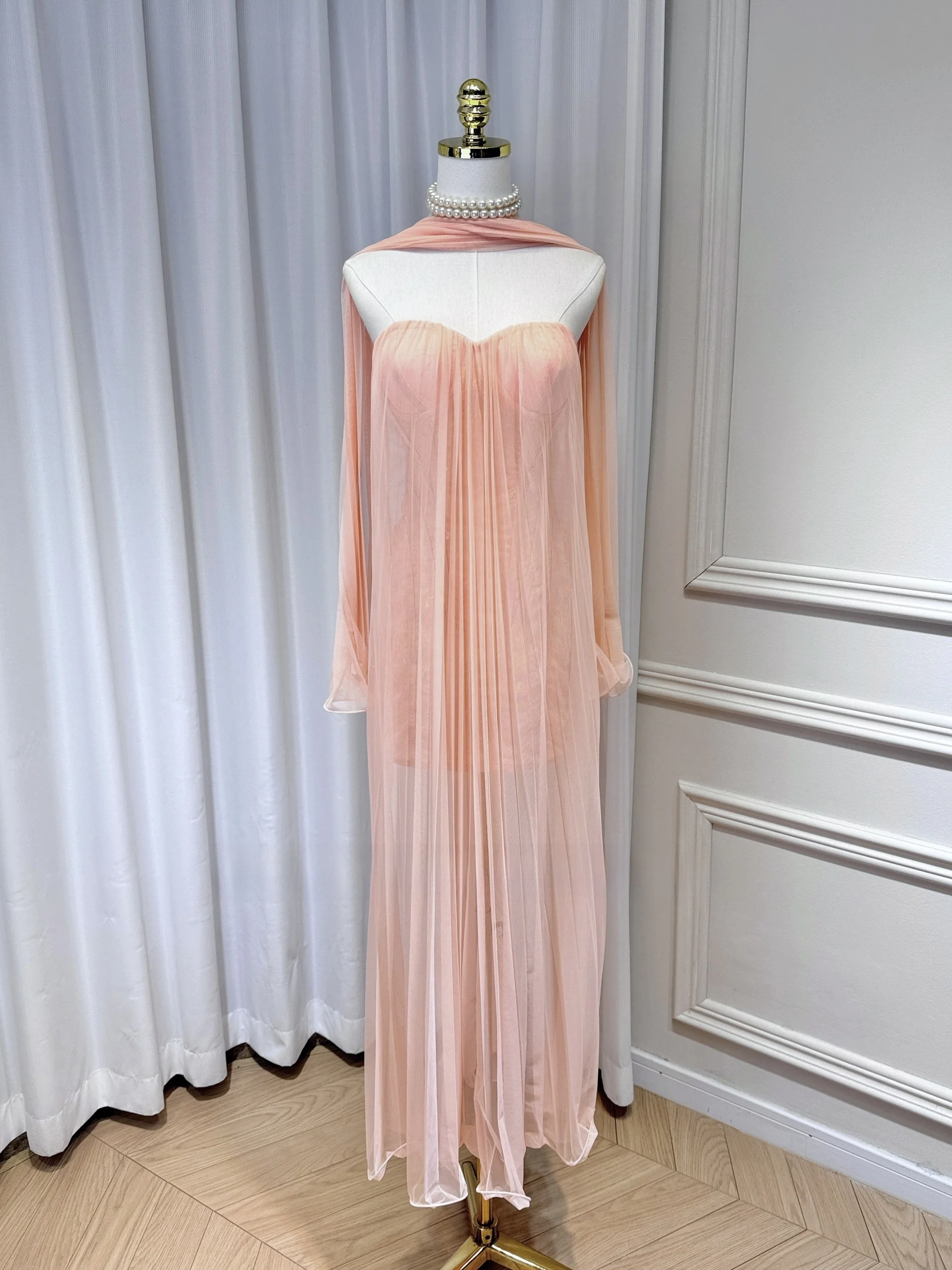 

Элегантное кружевное платье с подкладкой на груди, юбка-клеш, длинная юбка с высокой талией, сказочное платье А-силуэта с разрезами