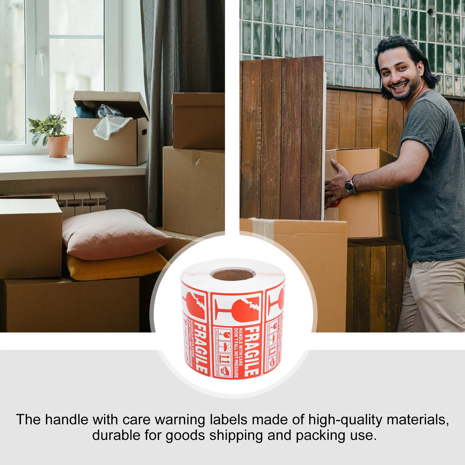 

Fragile Labels Adhesive Warning Sticker Shipping Care Stickers Paper for Packing