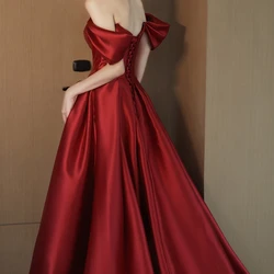 Customized Real Photos Wine Red High Slit Prom Wedding Party Dresses Sequined Satin Long Women Formal Evening Gown Pageant