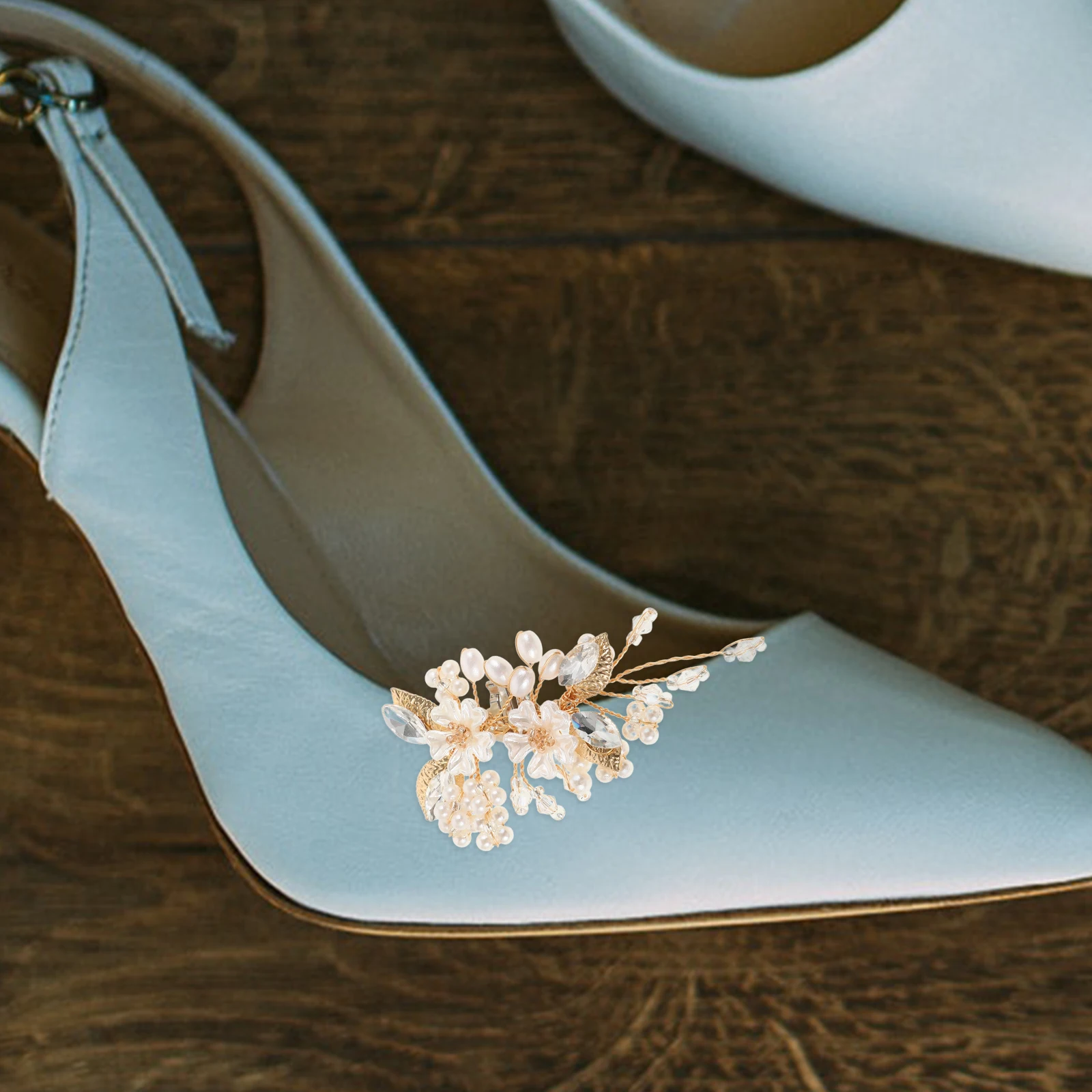 

2 Pcs Pearl Flower Shoes Clips Decoration Charms Decorative Bobby Decorations Cute for Decorate