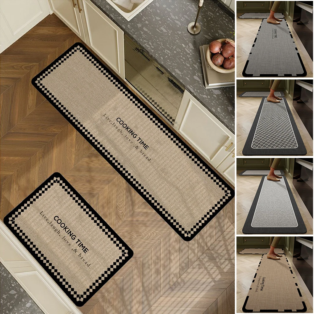 2pcs/set Kitchen Mats Absorb Oil Absorbent Diatomaceous Earth Water-absorbent Mat Bathroom Rug Erasable Washable Non-slip Carpet