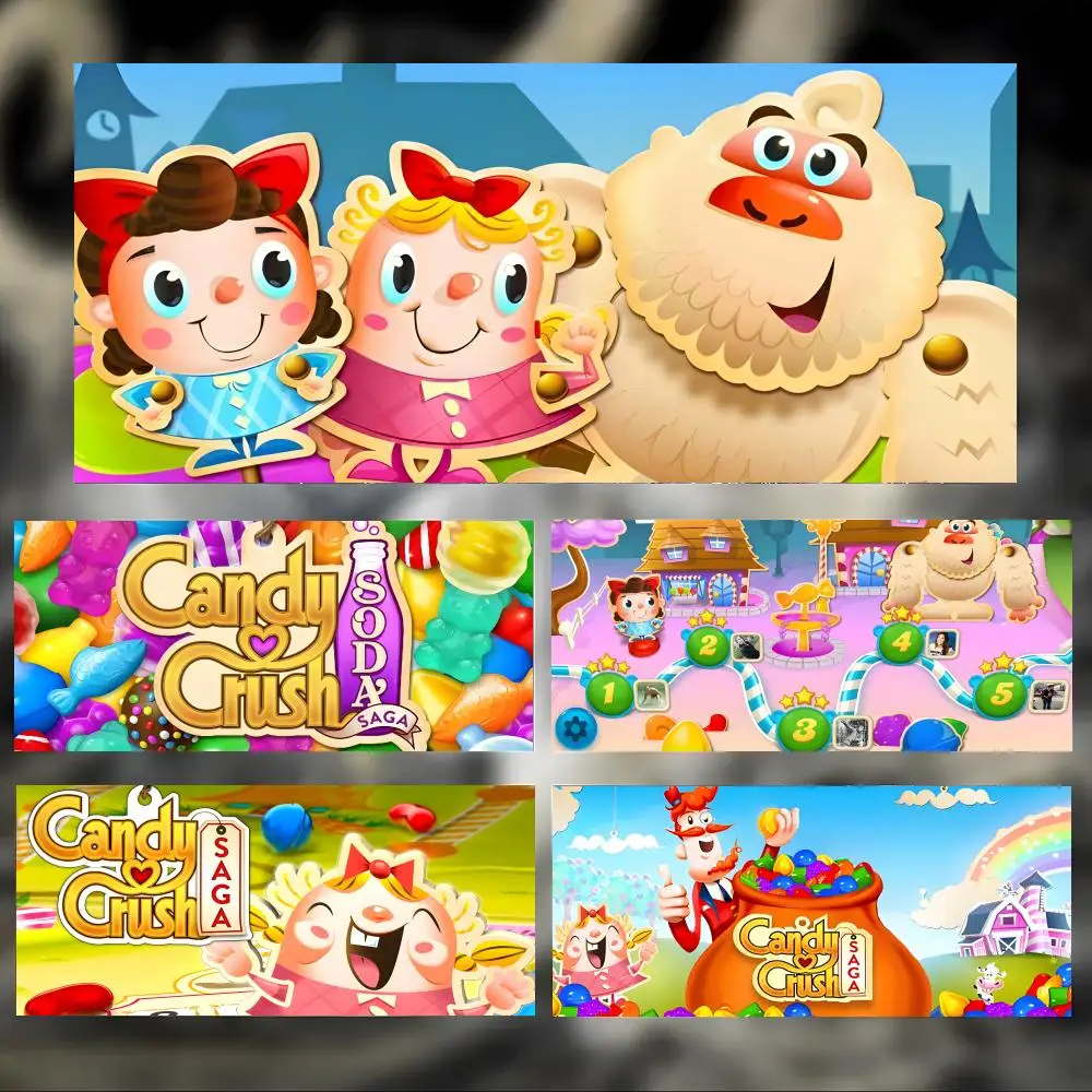 

Sweet Casual Game C-Candy Crush Saga Mouse Pad Large Thick Desk Pad Stitched Edges Gaming Mouse Mat for PC