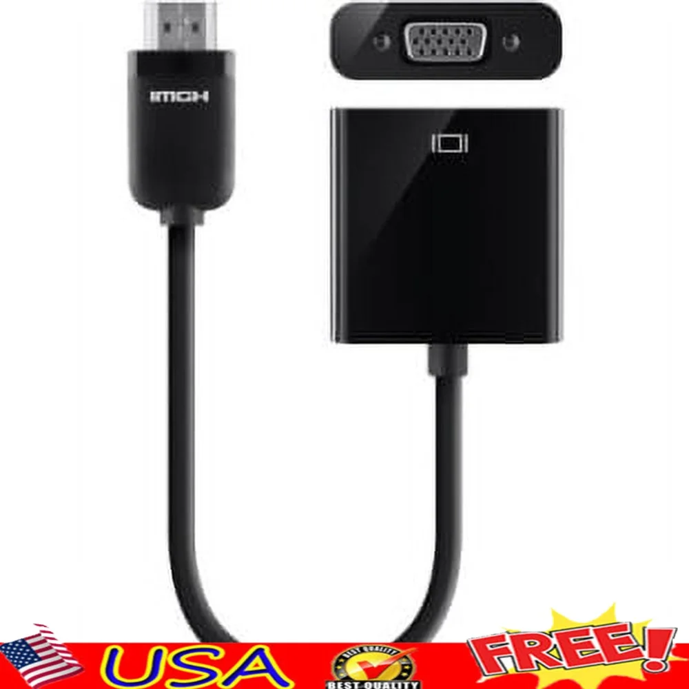 

Адаптер HDMI-VGA с аудиоразъемом 3,5 мм, видеоконвертер 1080p, подключение к ПК и монитору, 5-дюймовый кабель Plug and Play