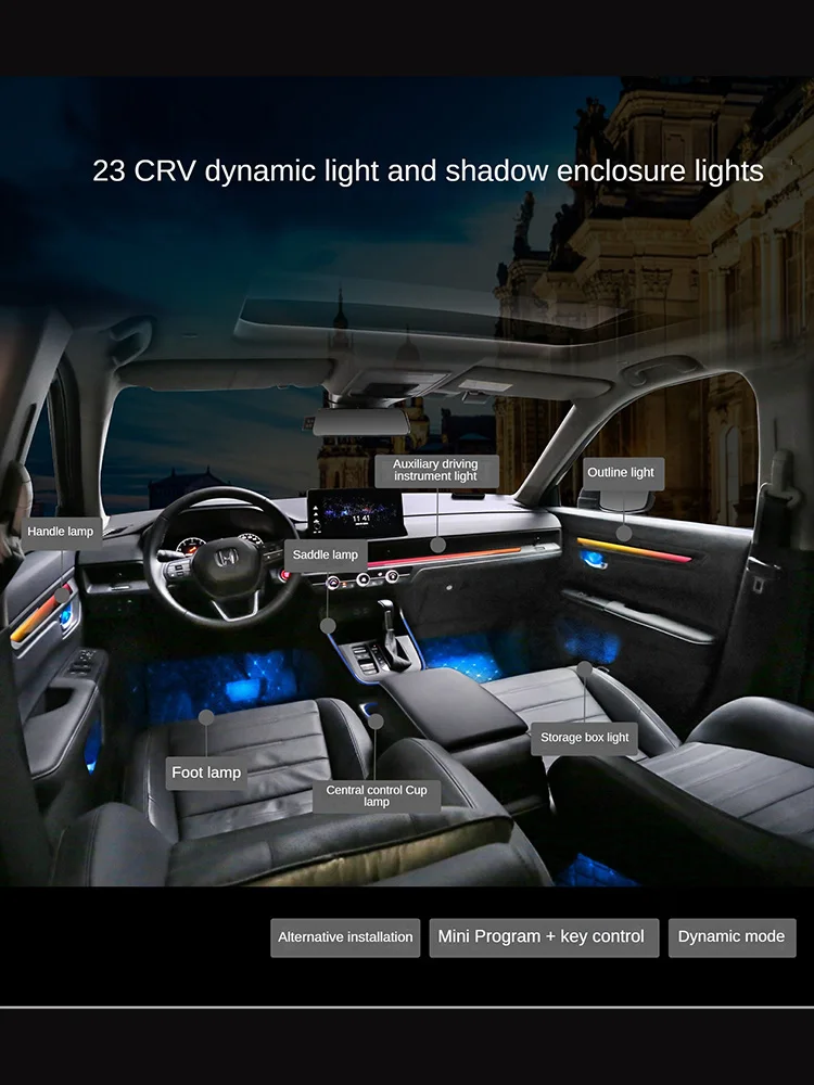 

Suitable for the 2023 Honda Haoying CRV piano black luminous decorative panel replacement LED lighting