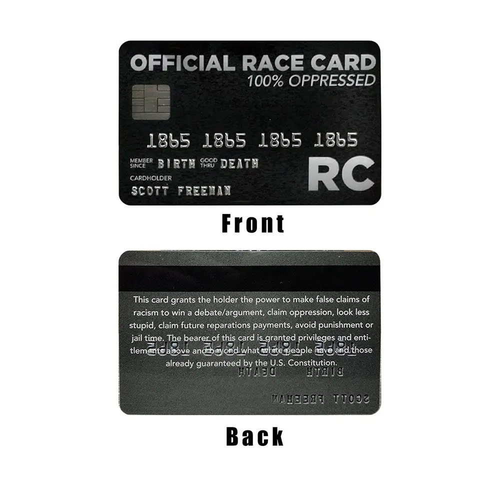 White Privilege Card Official Race Card Trumps Jokes Men And Women Give Gifts To Each Other birthday Inspirational Card Gift