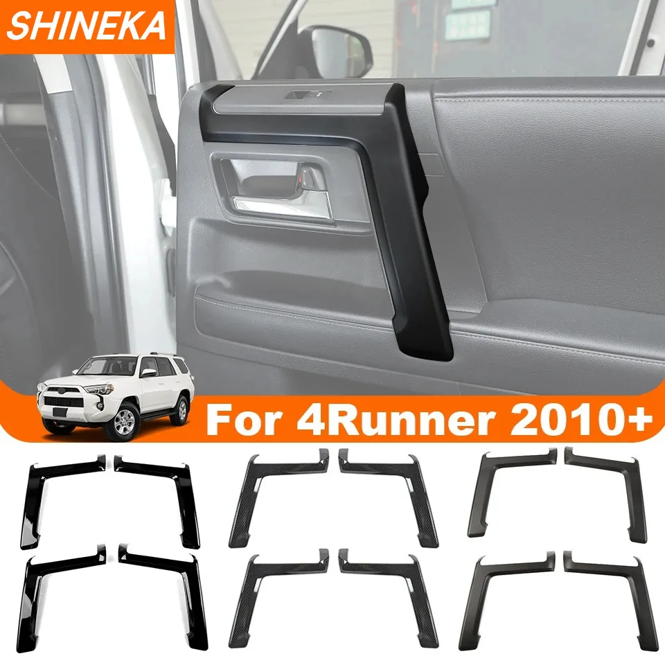 SHINEKA ABS Carbon Fiber Door Grab Handle Panel Decoration Cover Trim for 4Runner 2010-2020 2021 2022 2023 Interior Accessories