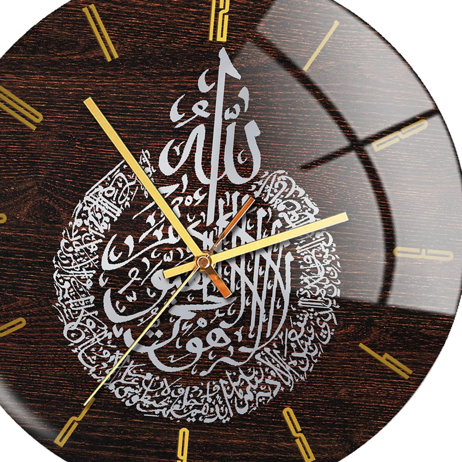 Stylish Muslim Eid Pattern Wall Clock 30cm Silent Quartz Mechanism Acrylic Frame Elegant Decor for Bedrooms Living Room Hallway