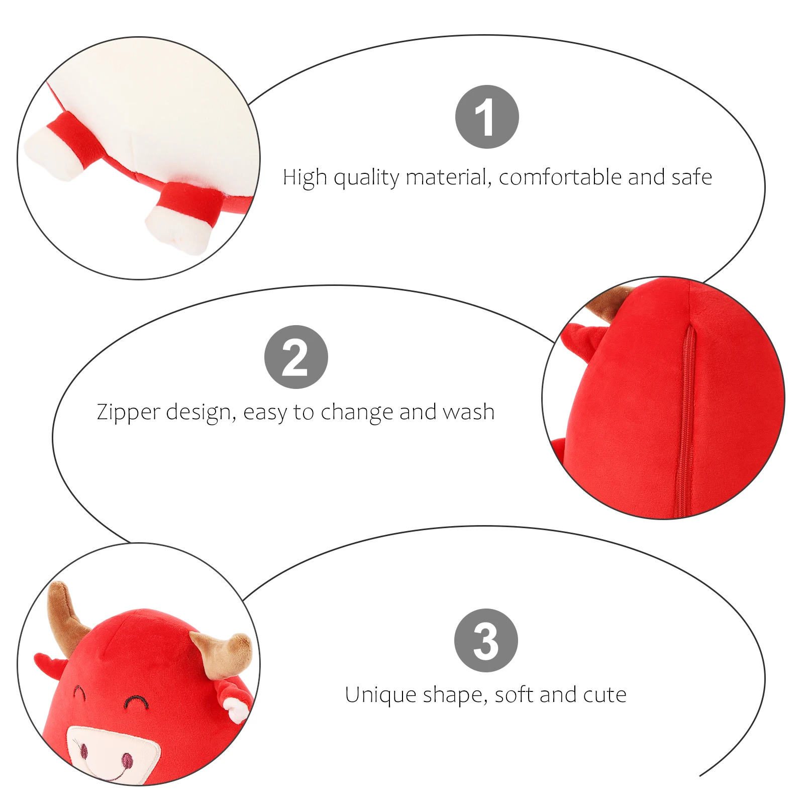 

Cartoon Year of Pillow Soft Material Animal Shaped Neck Support Polystyrene