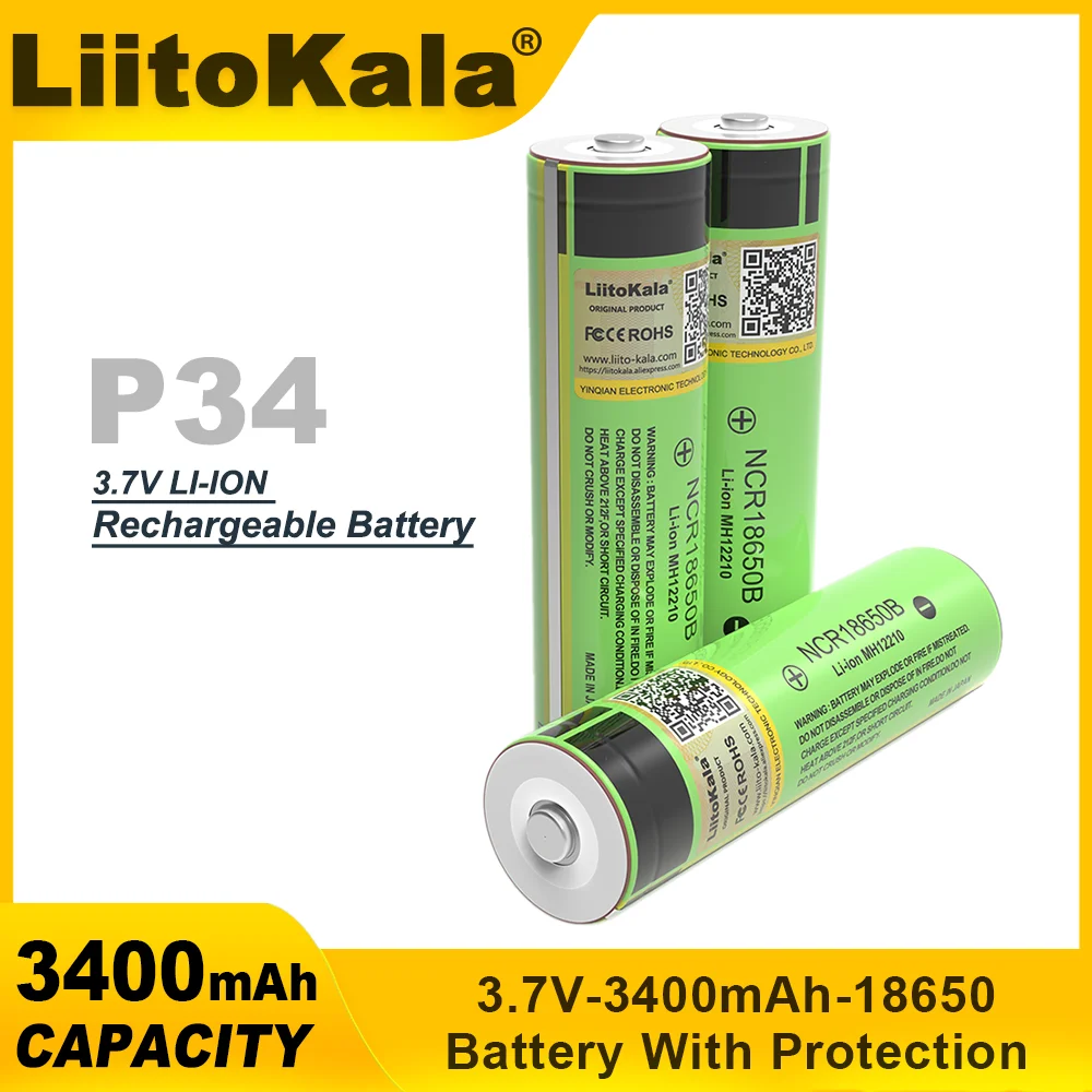 Liitokala nowa oryginalna ochrona PCB NCR18650B 3,7 V 3400 mAh 18650 akumulator litowy wielokrotnego ładowania