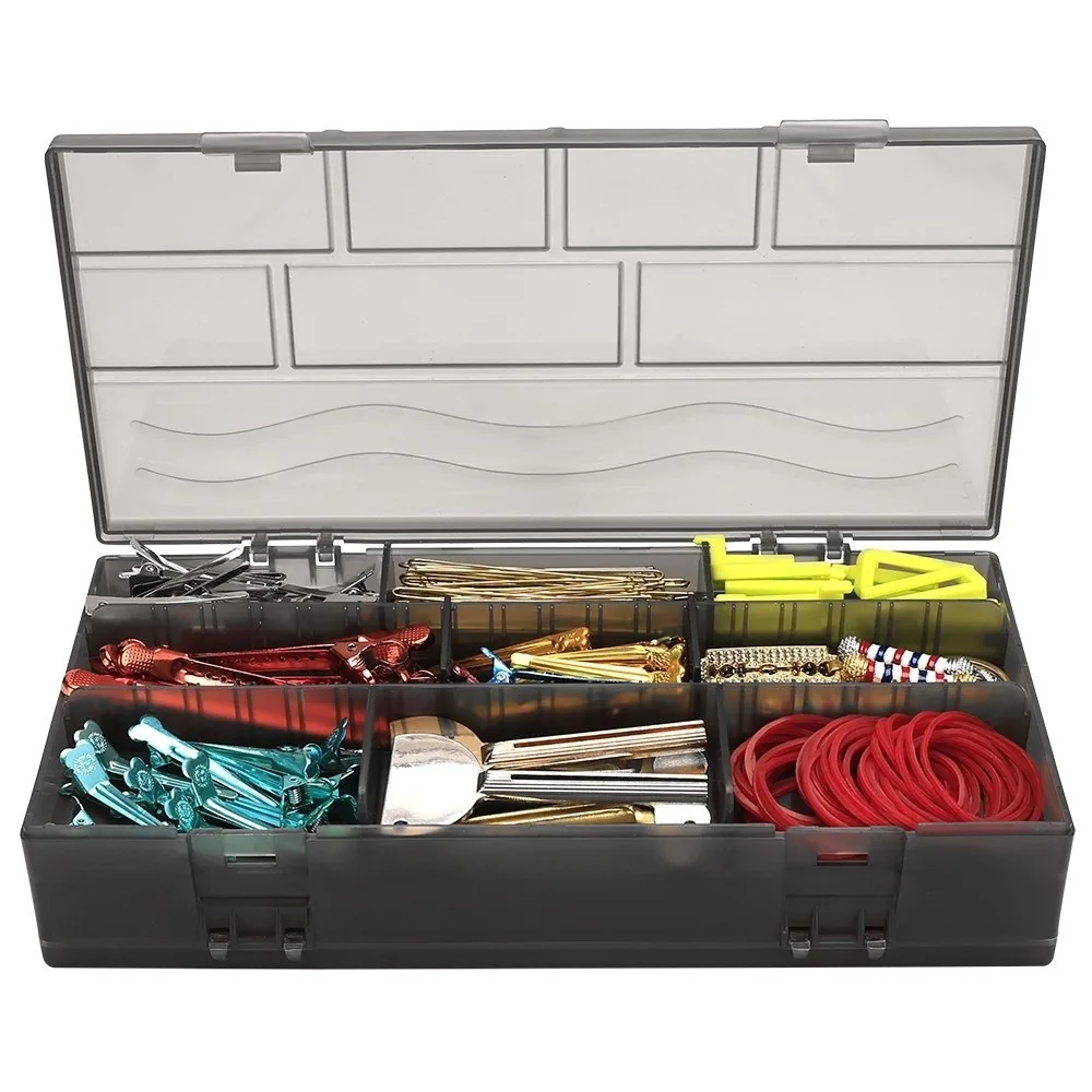 Large Capacity Barber Tools Storage Box Space Saving Container Hair Clips Combs Storage Case Adjustable Portable