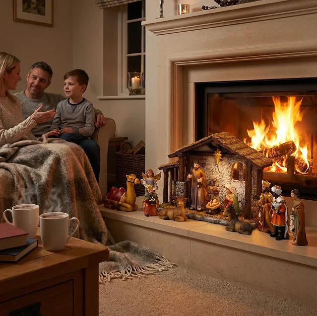 

12pcs Christmas Nativity Nativity Scene Manger Religious Decor Miniature Figurines Home Decor forPatio OfficeSchool Living Room