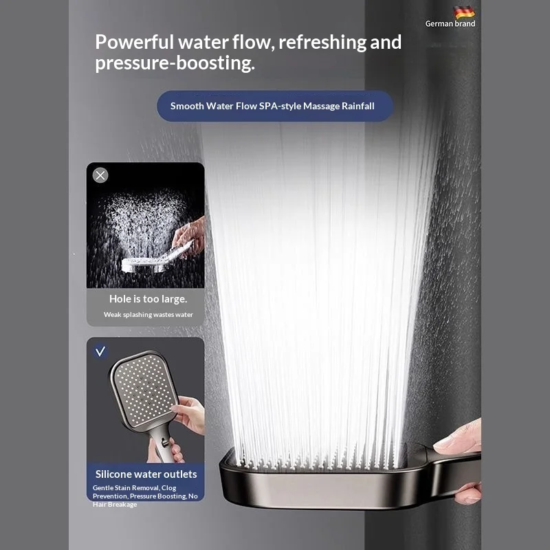 角型加圧シャワーヘッド、強化浴室用蛇口、蓮型加圧高流量シャワーヘッド（入浴用）