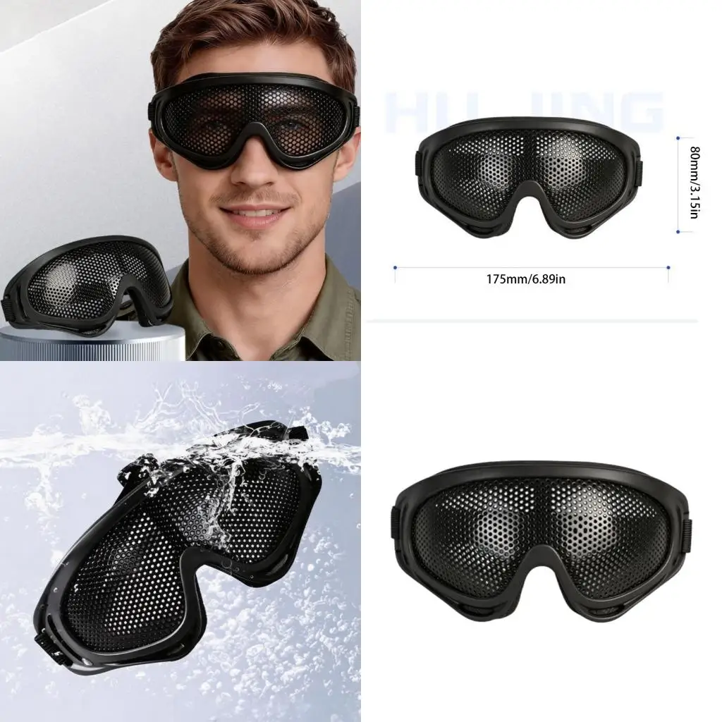  Professional Heavy Duty Mesh Safety Goggles For Lawn Mowing And Outdoor Work With Adjustable Strap And Soft Padding