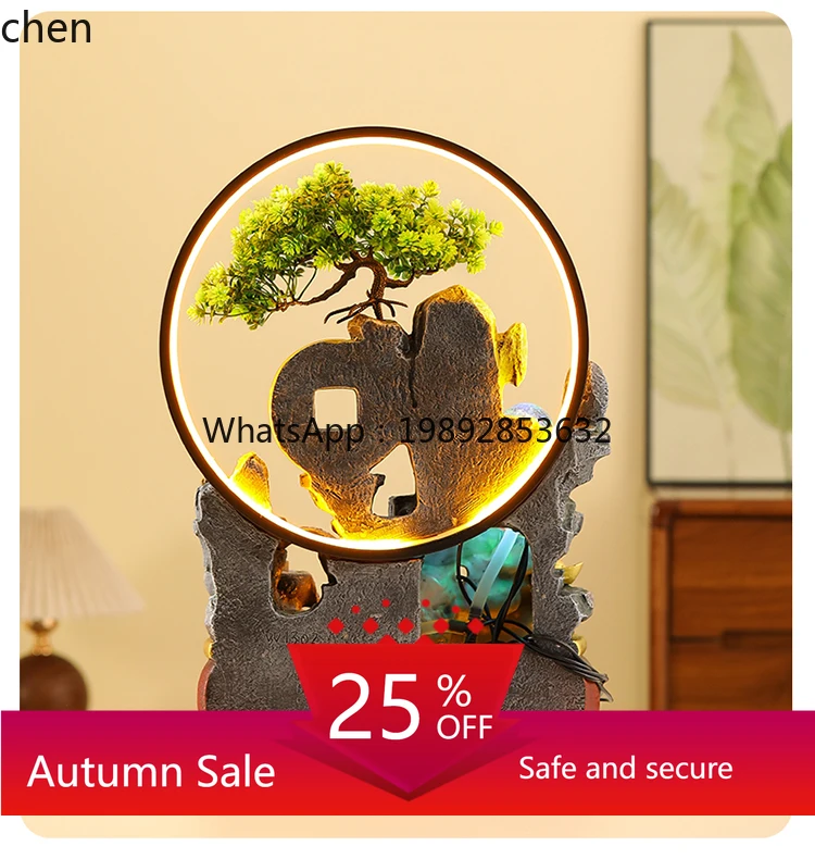 rockery flowing water fountain fish tank circulation feng shui wheel humidifier Bafanglaicai living room ornament