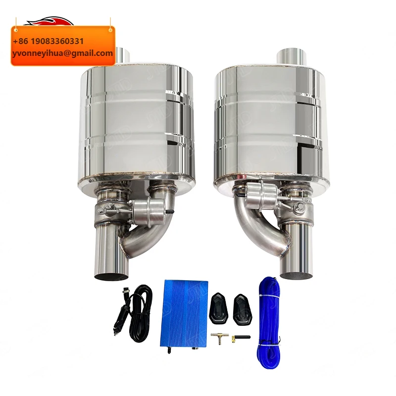 

JTLD Stocking 76mm 3 Inch 201SS Universal Single Vacuum Valve Muffler With Remote Control For Car Valvtronic Exhaust System