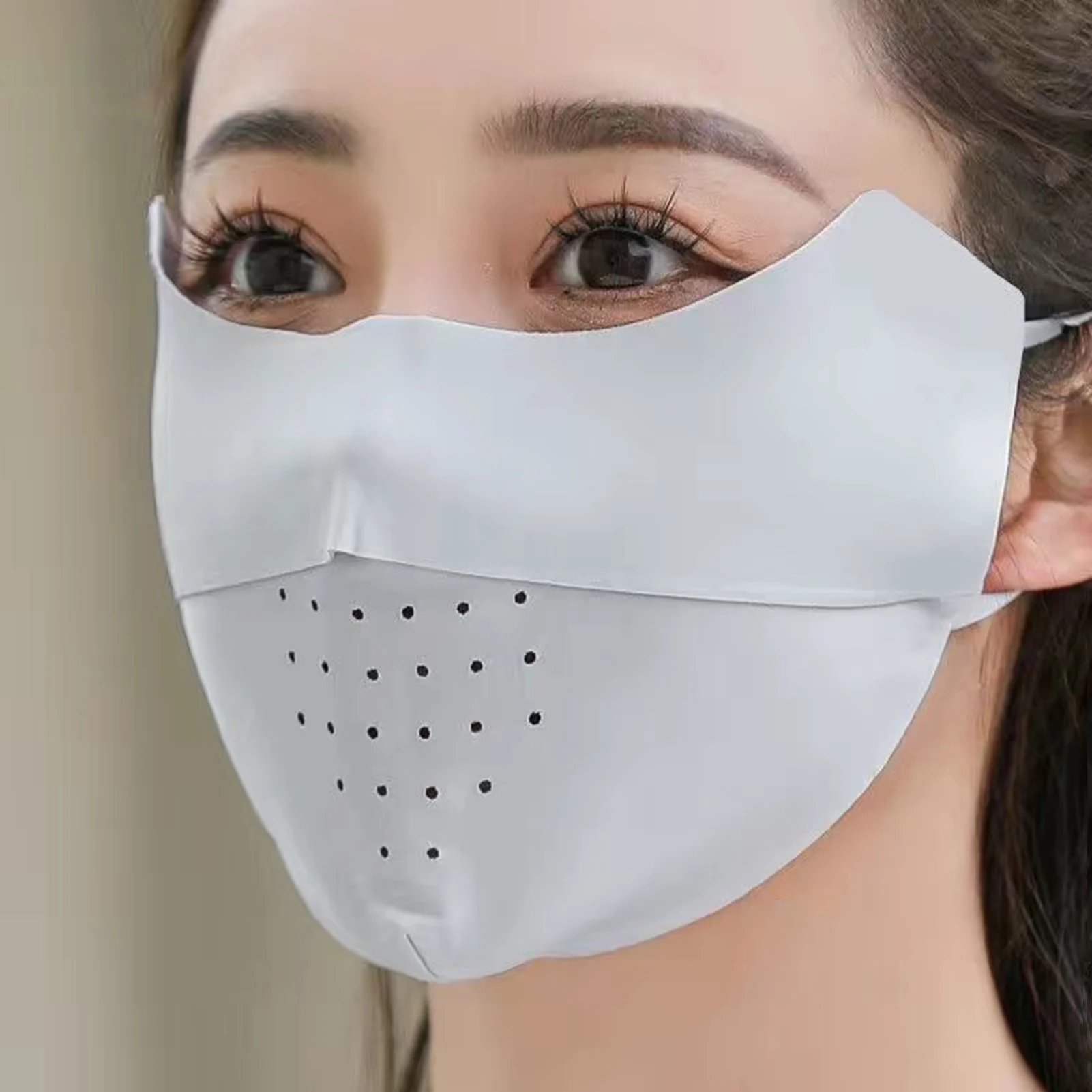 Zomerfiets gezichtsmasker Uv-beschermend ijszijdemasker voor mannen en vrouwen Draagbaar buiten comfortabel naadloos zonnebrandcrème gezichtsmasker