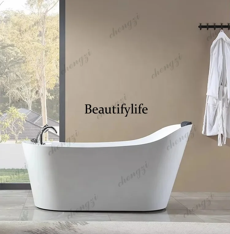 Modern Bathroom Whirlpool Air Jet Bath Tub Free Standing Acrylic SPA Massage Bathtub With Shower Faucet White