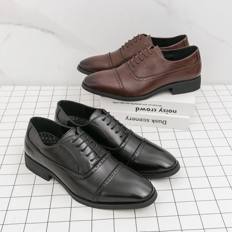 

Men's plus size leather shoes Gentleman Business Quality Style Work and office Groom's wedding party dress Suit shoes New