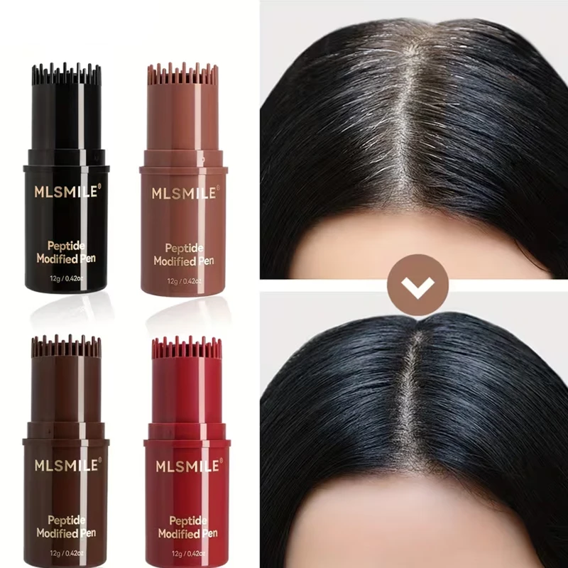 4 Colors Hair Touch Up Stick,Instant Gray Root Coverage Temporary Hair Dye Pen, Waterproof & Long Lasting for White Hair Cover