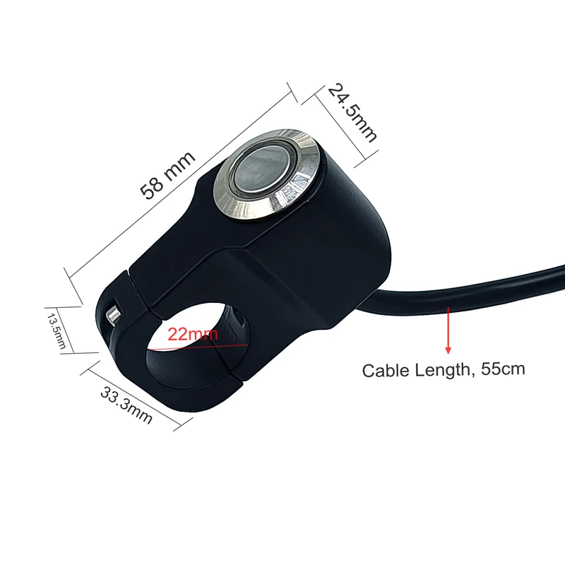 Motolovee Motorcycle Modification Part 22mm Handlebar Motorcycle Switch ATV Scooter Headlight Horn Switches ON/OFF 12V With LED
