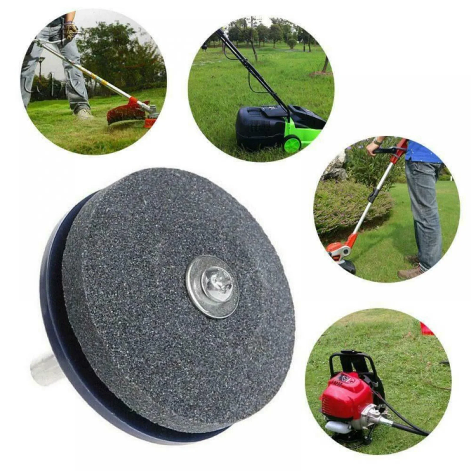 Corundum Lawn Mower Blade Sharpener Double Layer Grindstones Blade Sharpener Fit for Most of Power Drills