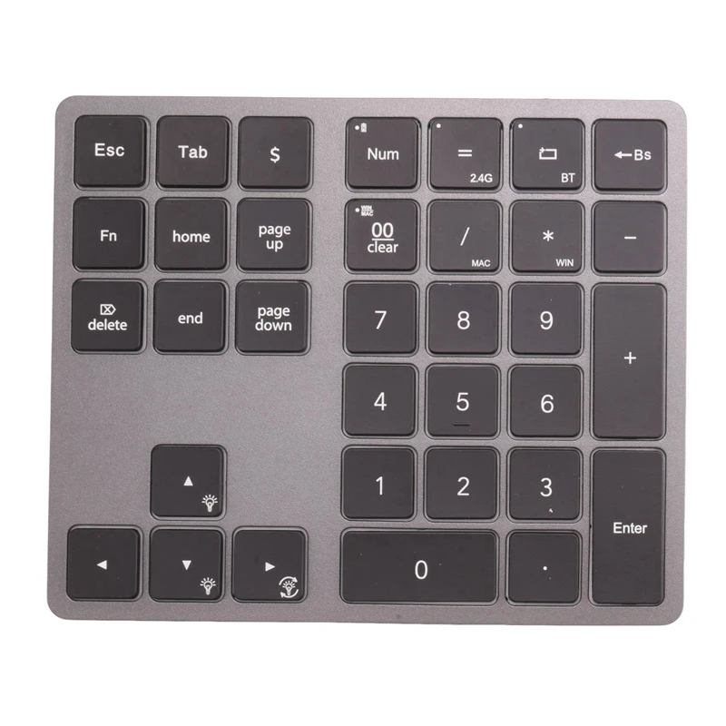 1 PCS Backlight Bluetooth Numeric Keypad RGB Rechargeable 34 Keys Keypad Aluminum Numpad Keyboard For PC Laptop