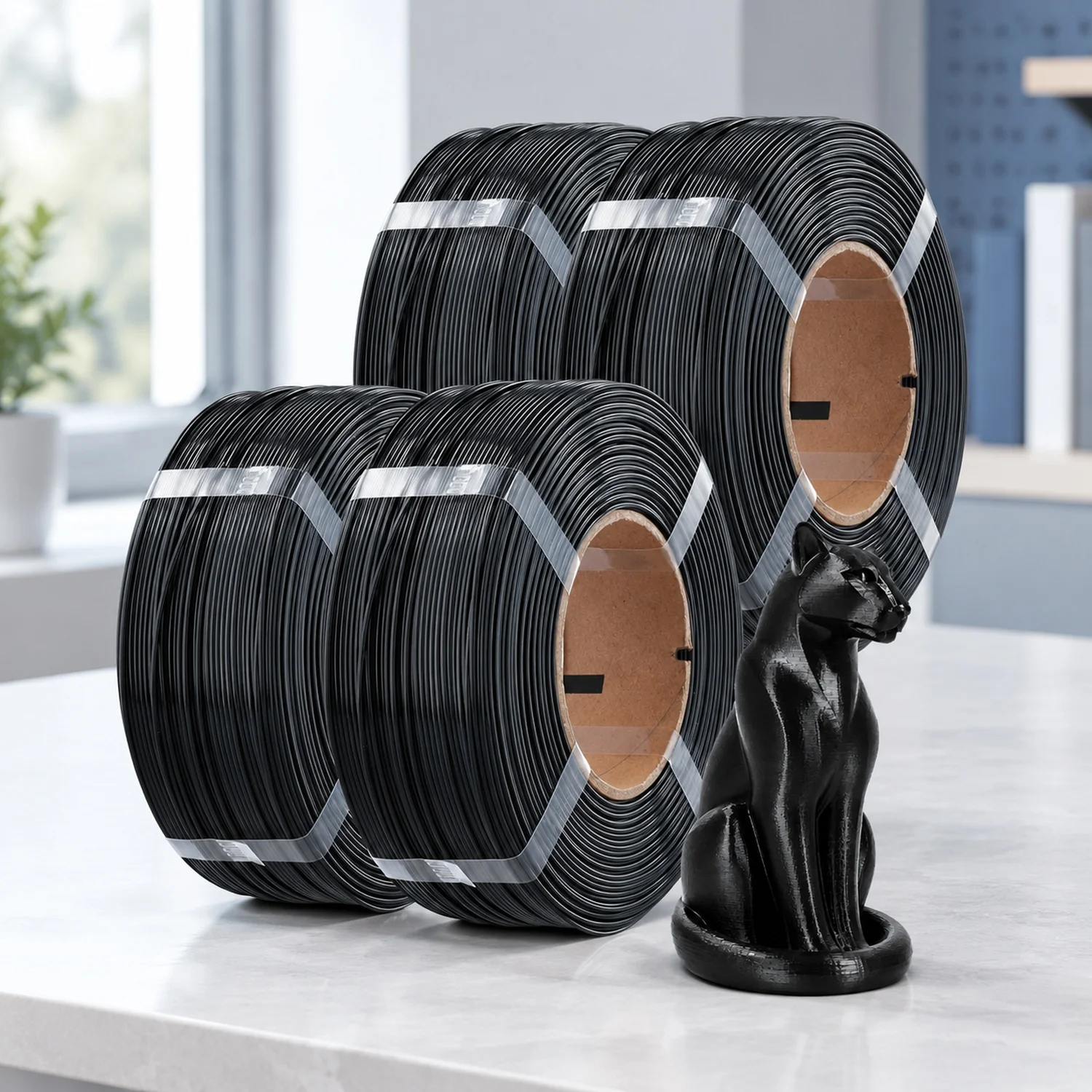 4 Pack 1kg High Speed Refill PETG Filament, Black*4