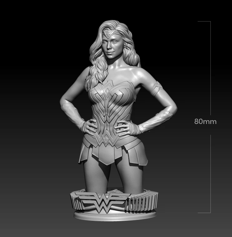 

80mm Resin Model Battle Girl Bust Sculpture Figure Unpaint No Color RW-727