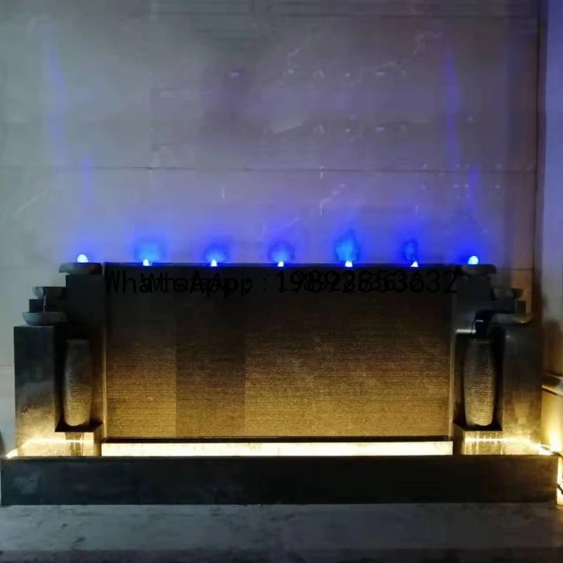 CBJ   Natural Stone Outdoor Water Curtain Wall Flowing Water Screen Courtyard Fountain Waterfall Fish Pond Landscape