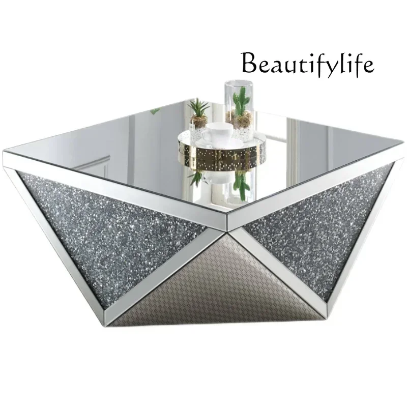 

LXModern coffee table size apartment household tea table Nordic fashion glass mirror furniture coffee table